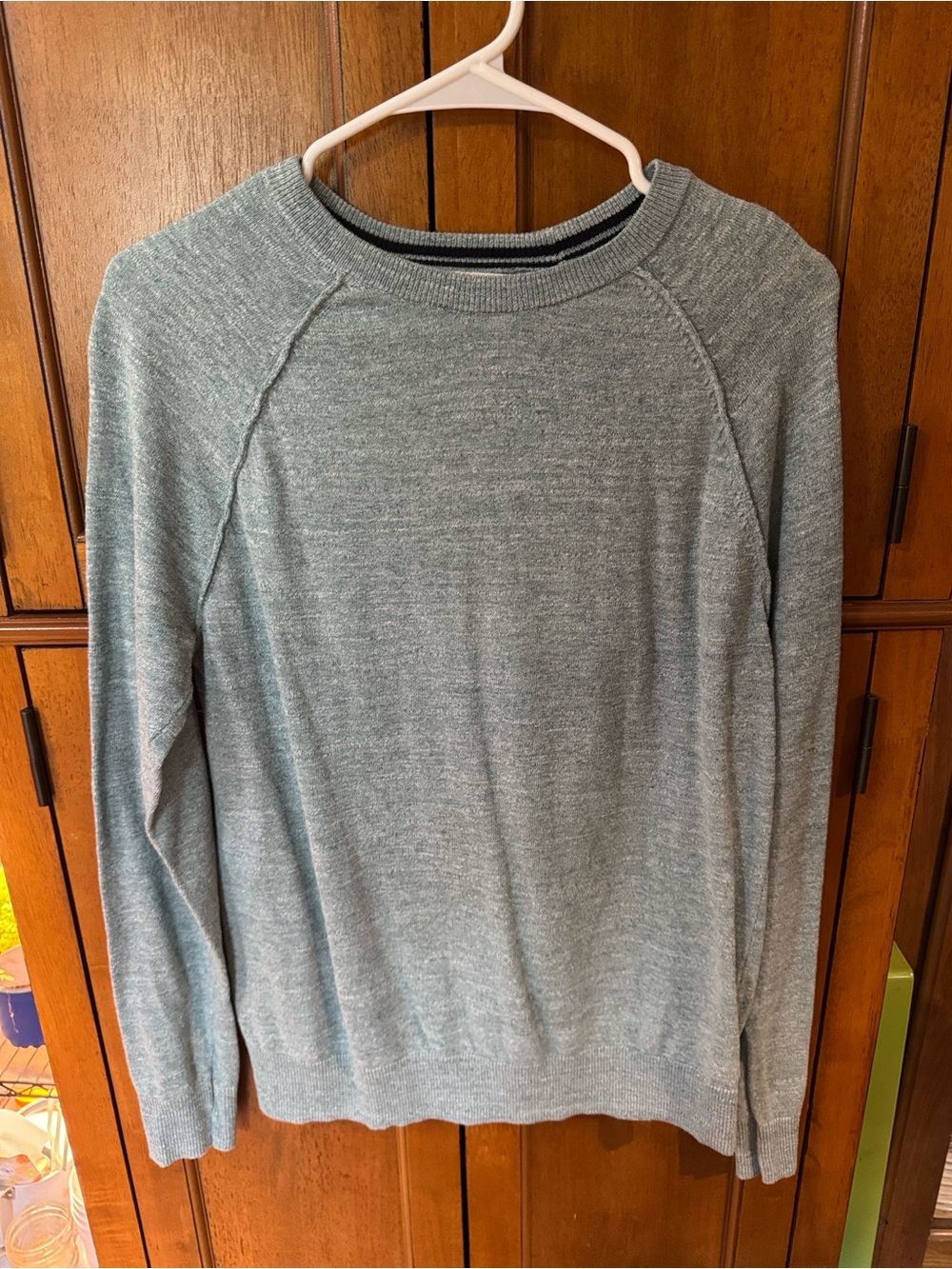 Old Navy Women’s Crewneck Sweater in Heather Teal-Gray